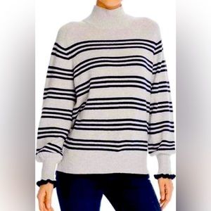 Rebecca Taylor Grey and Navy Striped Sweater